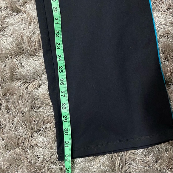 Danskin women black and blue piping wide leg yoga pants. Size M(8-10). Used. - Picture 7 of 8